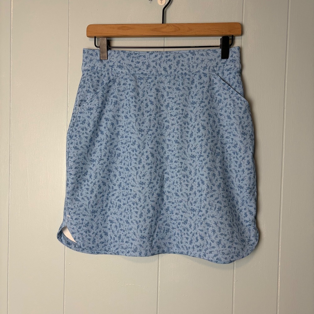 Peter Millar Womens Blue Floral Performance Golf Skort LS23EB15HS Size S 18in